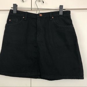 Black Denim Mini Skirt